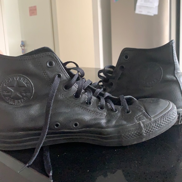 leather high top converse